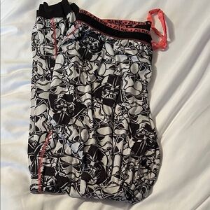 Star Wars Black & White Helmet Print Sleep Pants with Pink Accents